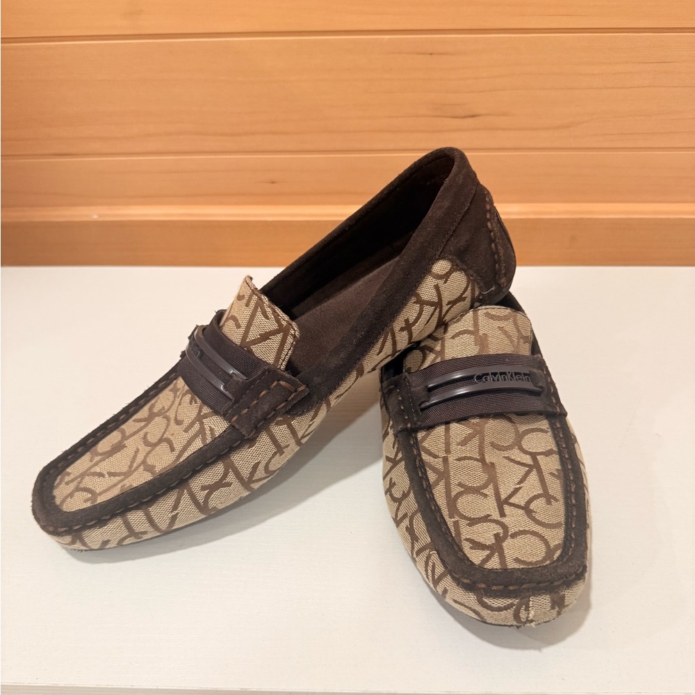 Calvin Klein Brown Monogram Loafers